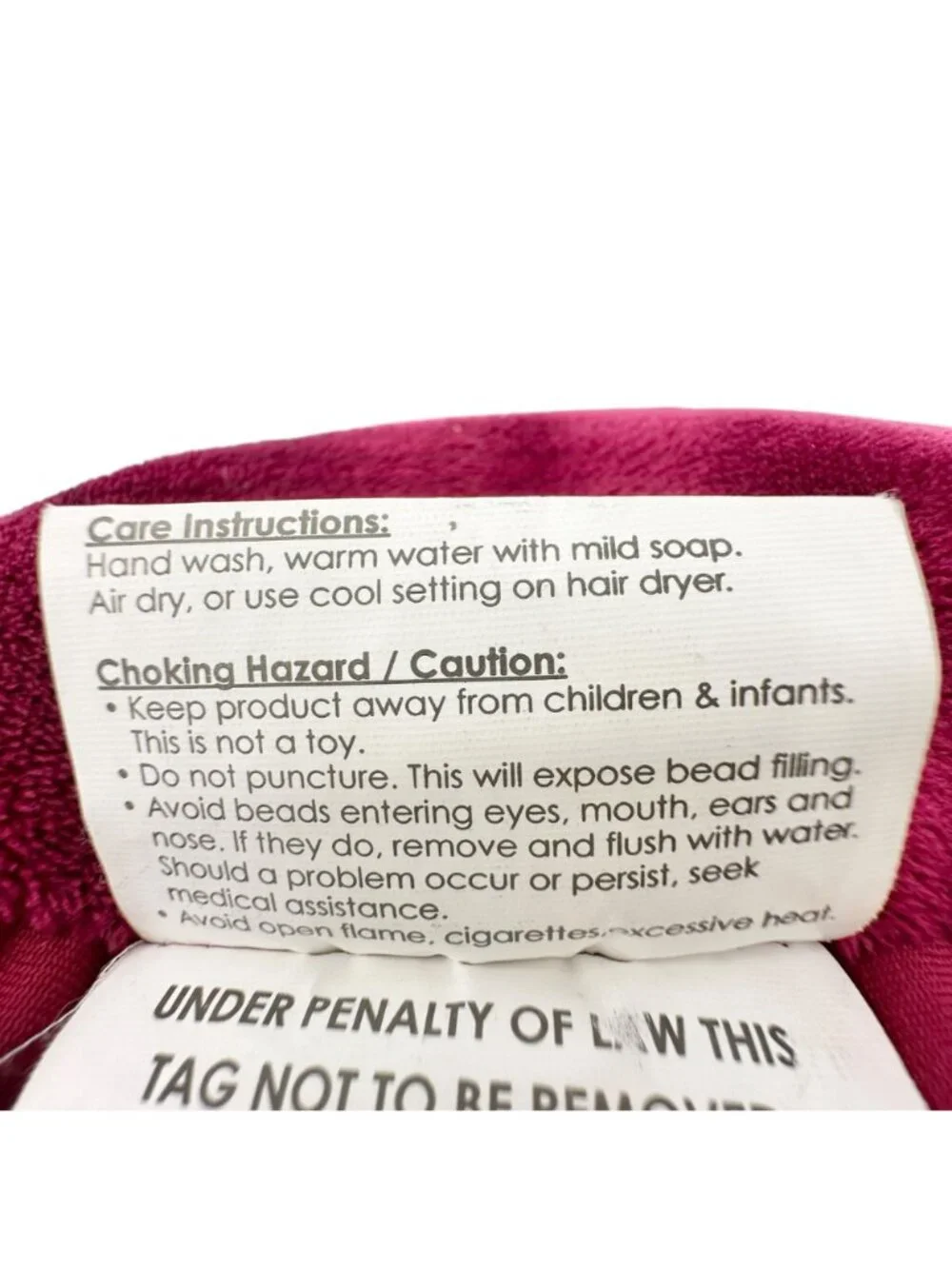 Cloudz Travel Neck Pillow Snap Closure Maroon Soft Plush Lightweight Bead Fill